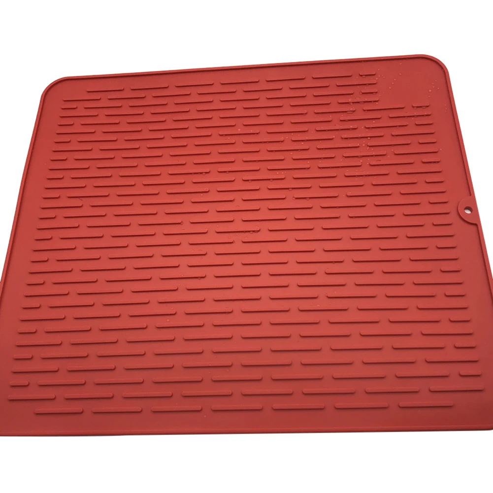Hot 45x40cm Silicone Drying Mat Heat Resistant Non-toxic Anti-scald Dish Cup Table Draining Pad Can roll up Placemat For Kitchen