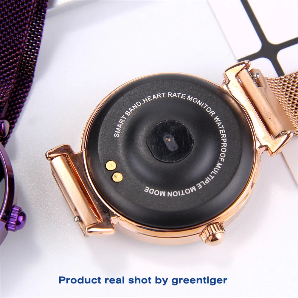 Greentiger, модные женские Смарт-часы H2, пульсометр, кровяное давление, водонепроницаемый монитор сна, 3D, бриллиантовое стекло, женские умные часы