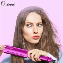 Плоский утюжок нано титановый Ovonni выпрямитель для волос 1,75 дюймов большой 150-230 градусов Цельсия Регулируемый 30 секунд мгновенный нагрев MCH 100-240 В переменного тока