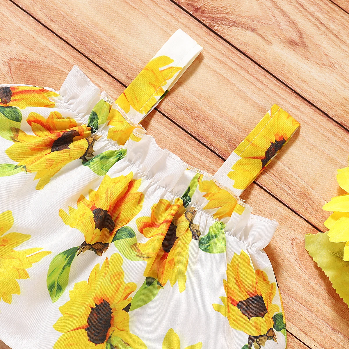 3Pcs Floral Newborn Baby Girl Clothes Sunflower Pants Shorts Outfit Set 0-18M