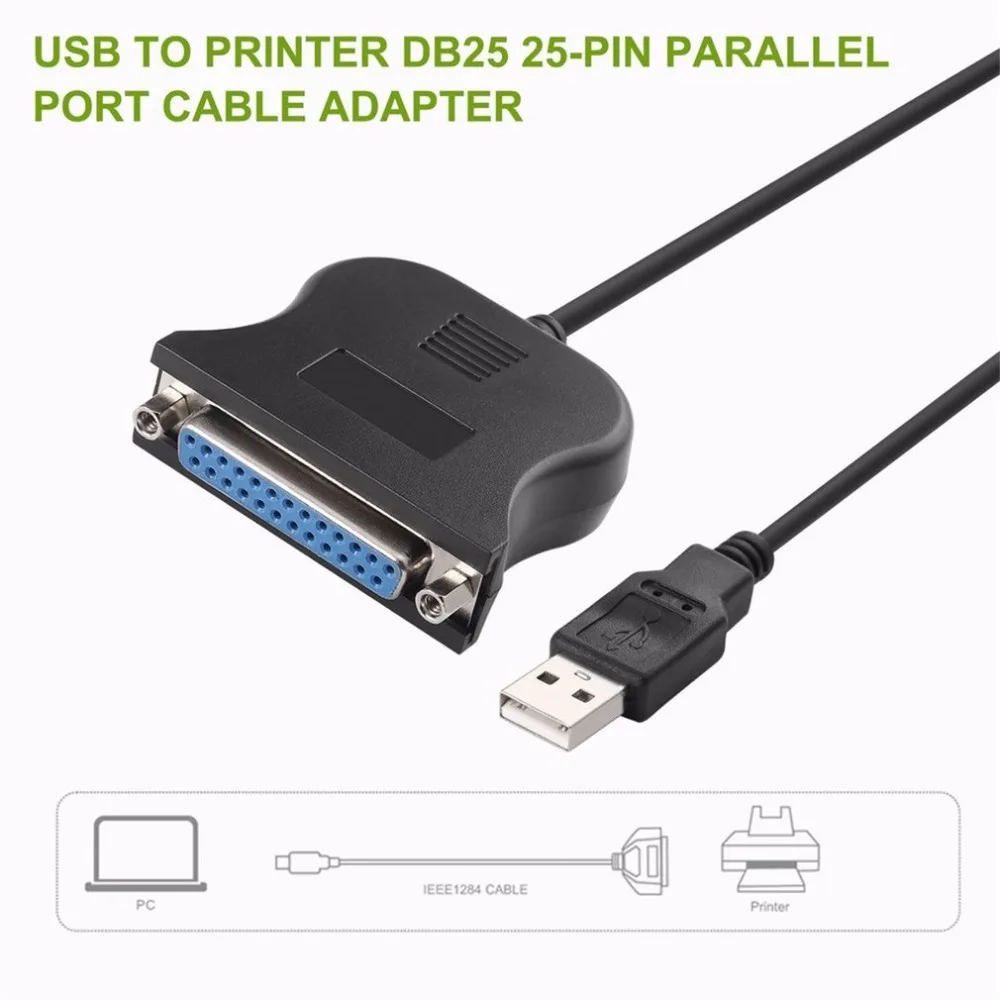 Горячая двунаправленный параллельный интерфейс связи USB до 25 Pin DB25 адаптер кабеля