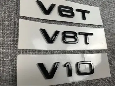 2X автомобильный Стайлинг ABS глянцевый черный V6T V8T V10 боковой корпус фонарь значок