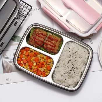 

304 stainless steel lunch box, Split case, bento box, rectangular, adult, 1 student, male, large capacity, office worker, female
