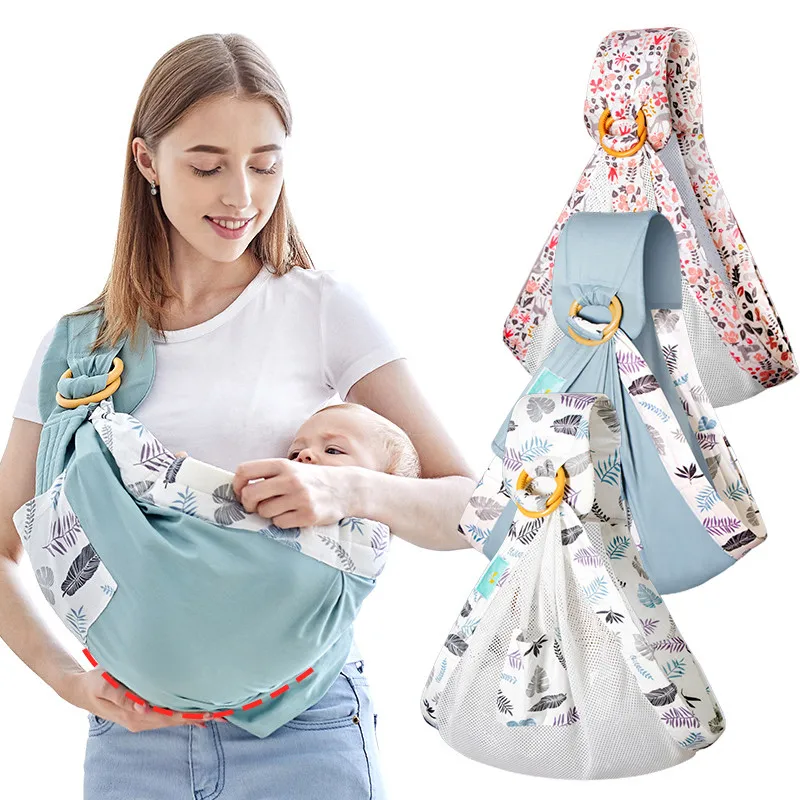 New 2 In 1 Baby Wrap Sling Multifunctional Infant Nursing Cover Carrier For Spring Summer Mesh Fabric Breastfeeding Carriers | Мать и