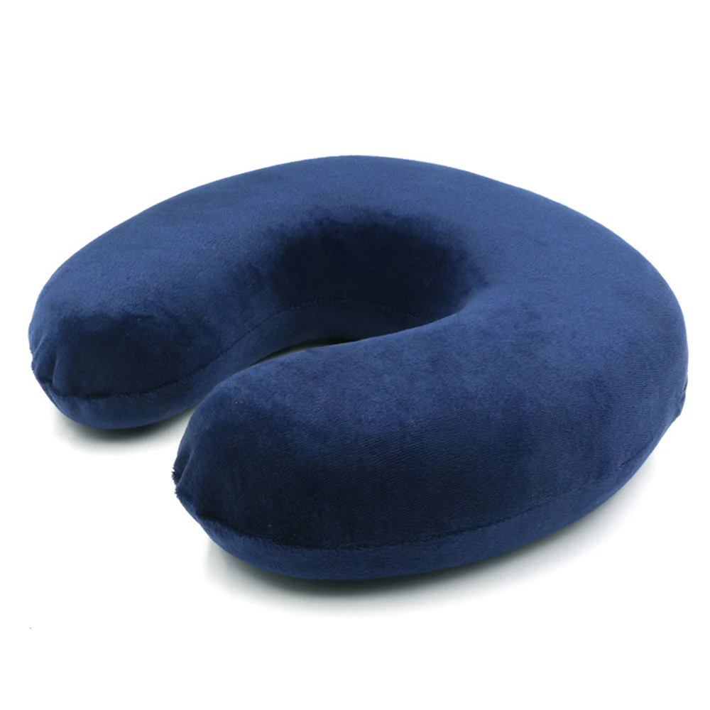 A-navy Memory Foam u-образная подушка для путешествий для самолета поддержка шеи аксессуары для путешествий удобные подушки для сна дома 4 цвета - Цвет: A-navy