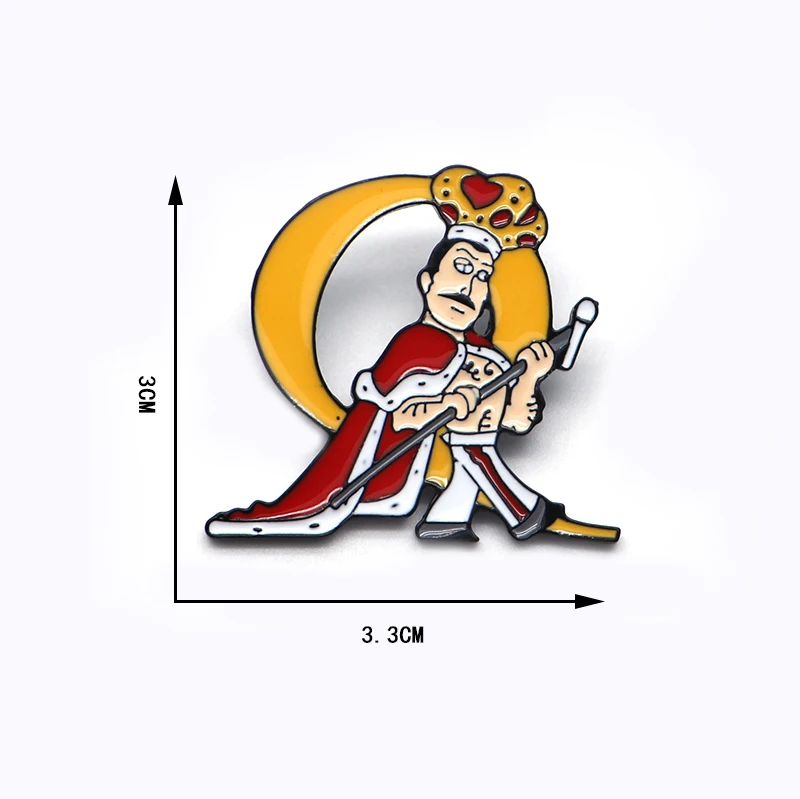 Freddie Mercury, стильные броши, эмалированная булавка для мальчиков и девочек, булавка на лацкане, шляпа/сумка, джинсовая куртка, Женская Брошь, значок S115