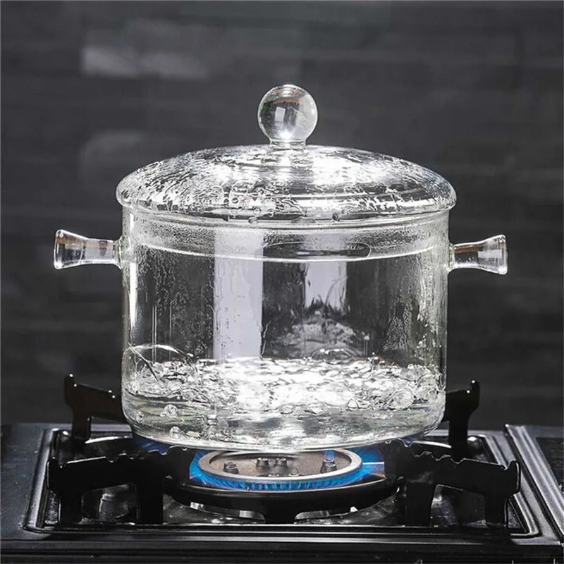 Household Transparent Glass Soup Pot Electric Ceramic Stove Heating Bowl Handmade Cooking Tools Kitchen Supplies 1.5/1.7L | Дом и сад