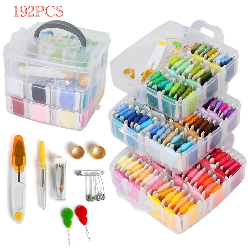 

Embroidery Thread Floss Set 150 Colors Cross Stitch Floss Rainbow Color Sewing Threads DIY Sewing Accessories Kit Tool For Women