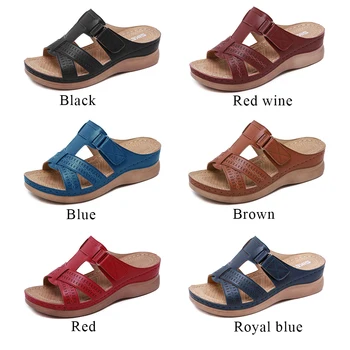 

Women's Slipper Open Toe Comfy Sandal Soft Premium Orthopedic Low Heels Walking Sandals Toe Corrector Cushion DropShipping