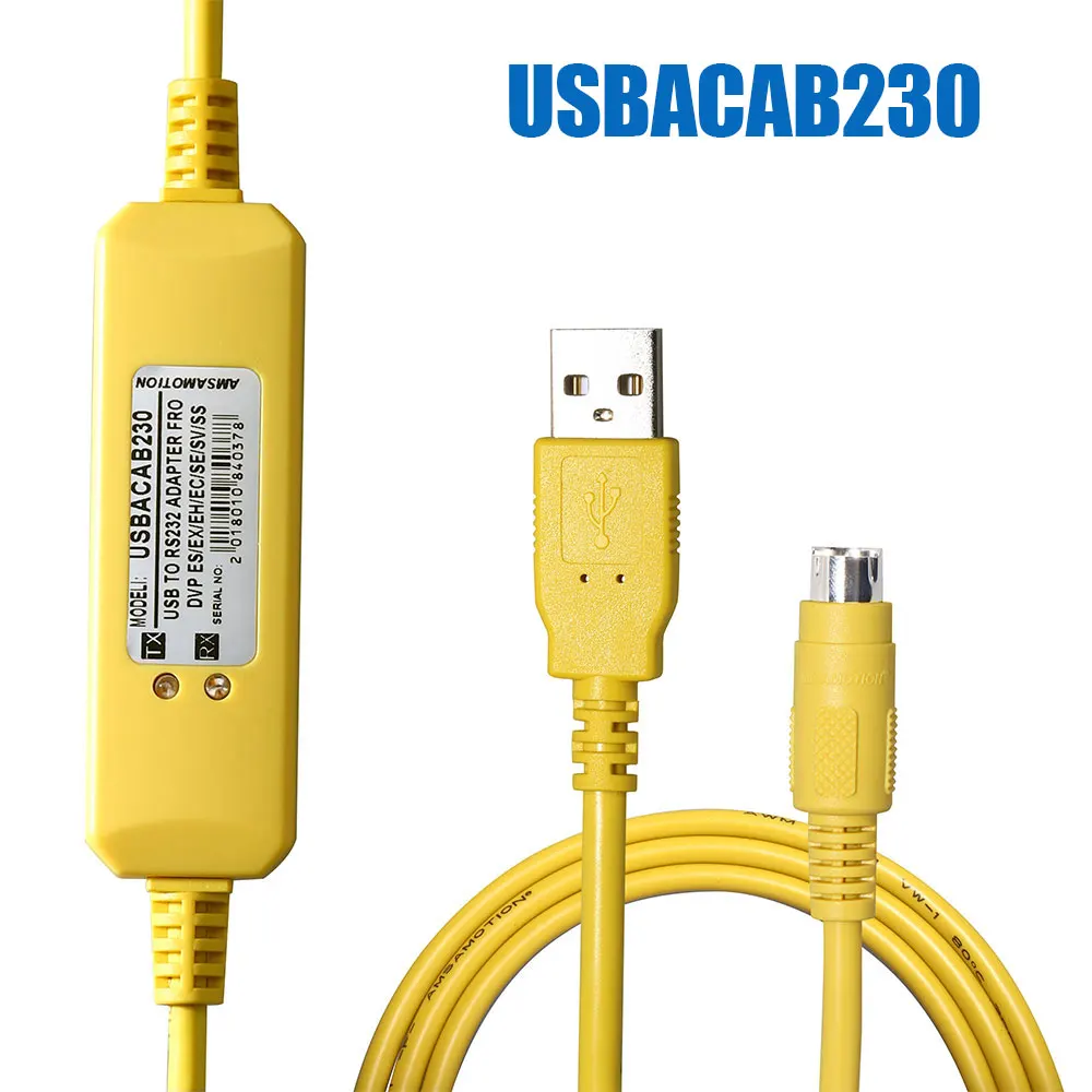 PLC Programming USBACAB230 FX Cable For Delta DVP Series 2.5M Length USB Cable 