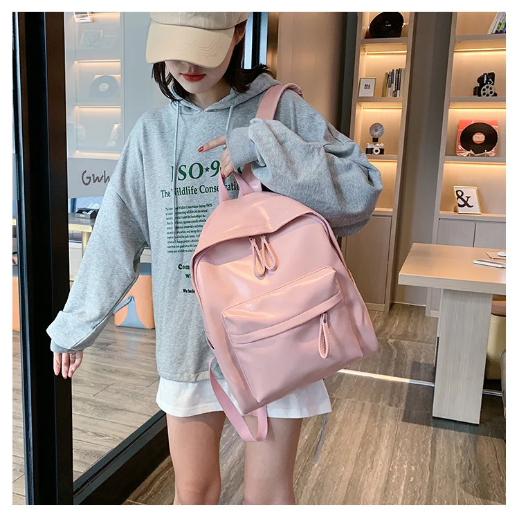 Soft Rucksack PU Leather Backpack for School Girls 2019 Women Backpack Preppy Style Back Bag Big Capacity Pink College Backpacks (17)
