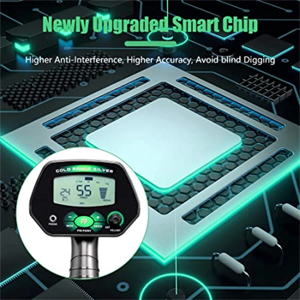 Metal Detector 3 Detection Modes 25 cm Highly Sensitive Waterproof Search Coil Backlit Digital LCD Display