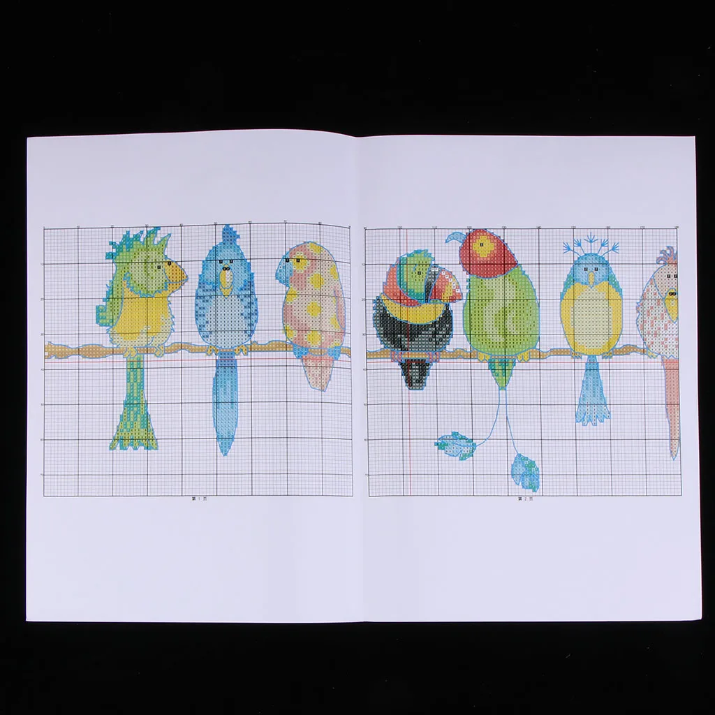 Cute Colorful Parrots Birds DIY Stamped Cross Stitch Kit Pre-printed Pattern Beautiful Scenery Christmas Gift Home Decoration