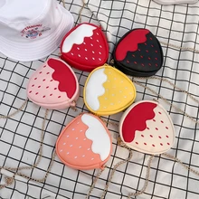 Милая Детская сумочка с рисунком клубники для девочек; Качественная детская сумка из искусственной кожи; модная женская сумка через плечо