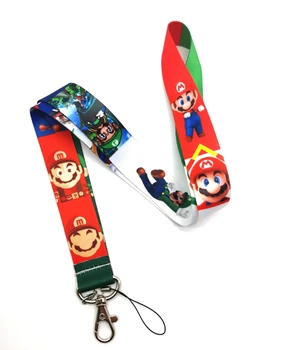 

New cartoon Super Mario Neck Strap Lanyards Badge Holder Rope Pendant Key Chain Accessorie