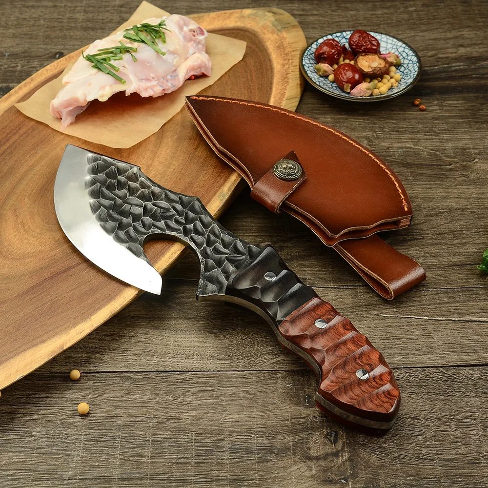 Full tang slaughtering knife kitchen chef high manganese steel hardness