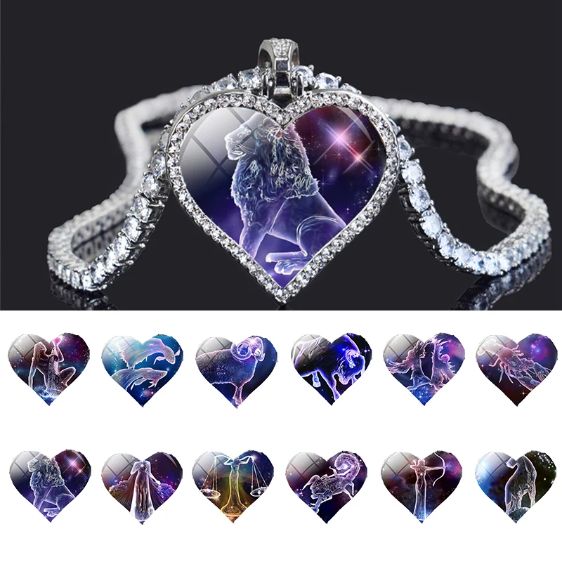 12 Созвездие зодиака ожерелье кулон для мужчин и женщин подарок на день рождения