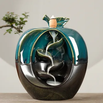 

Apple Pear Shaped Backflow Incense Burner Waterfall Censer Aromatherapy Furnace Incense Holder bruleur bougie Home Decor EA6XXL