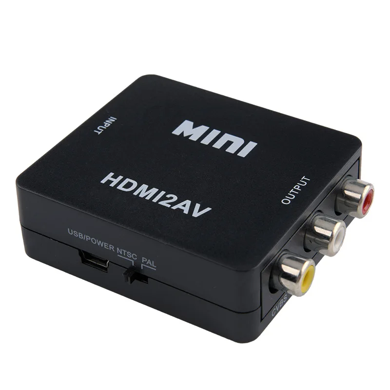 Hdmi-av-конвертер с аудио-питанием HDMIto AV Переключатель ячменная коробка компьютер подключен rojector - Цвет: Black