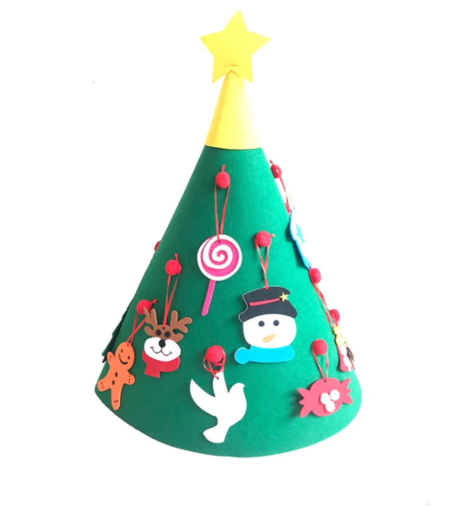 DIY Felt Christmas Tree Children’s Toy New Year Gifts Educational Toys Artificial Tree Wall Hanging Ornaments Puzzles For Kids