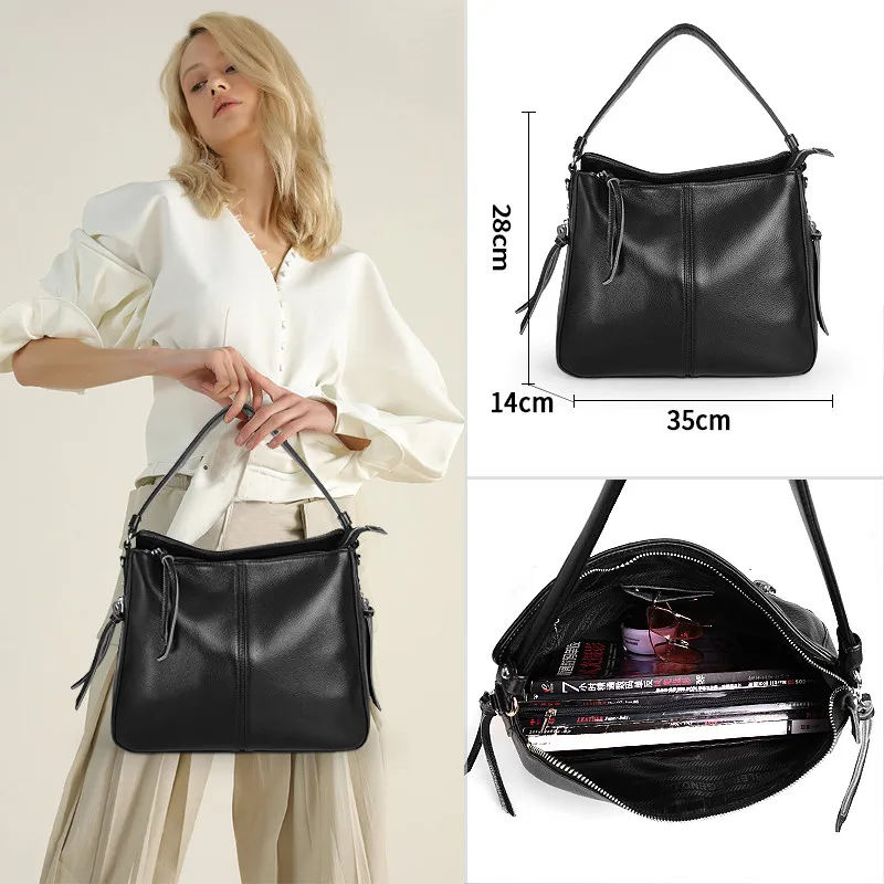 Cobbler Legend, винтажные сумки для женщин, натуральная кожа, сумка на плечо, женская сумка через плечо, вместительная сумка, женская сумка-тоут,, дизайнерская - Цвет: Leather Black