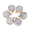 Natural Stone Crystal Cluster Pendants Round Shape Exquisite Charm For jewelry making DIY necklace Earring accessories ► Photo 3/6