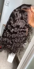 Mishell Rizado corto Bob-pelucas de cabello humano con encaje Frontal 13x4, prearrancado, para mujeres negras, peluca Virgin con ondas de agua profunda