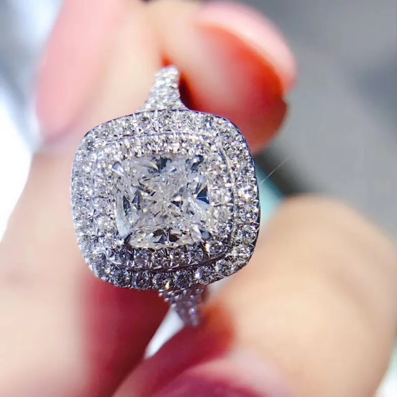 AEAW 1.0ct Кольцо C настоящим бриллиантом из белого золота 18 карат обручальное кольцо, обручальное кольцо Fantacy AEAW 1.0ct Кольцо C настоящим бриллиантом из белого золота 18 карат обручальное кольцо, обручальное кольцо Fantacy