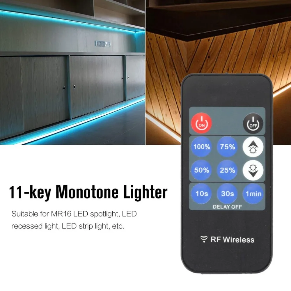 11-ключ монотонная Зажигалка светодиодный RGB один Цвет диммер Управление; Беспроводной DC 12 V-24 V светодиодный пульт дистанционного управления Управление для Светодиодные ленты света