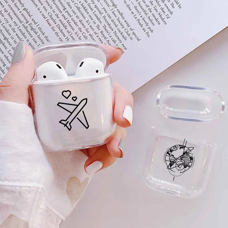 Роскошный чехол с рисунком карты для Apple Airpods, милый прозрачный жесткий Bluetooth защитный чехол для наушников для Air pods, 2 Чехол