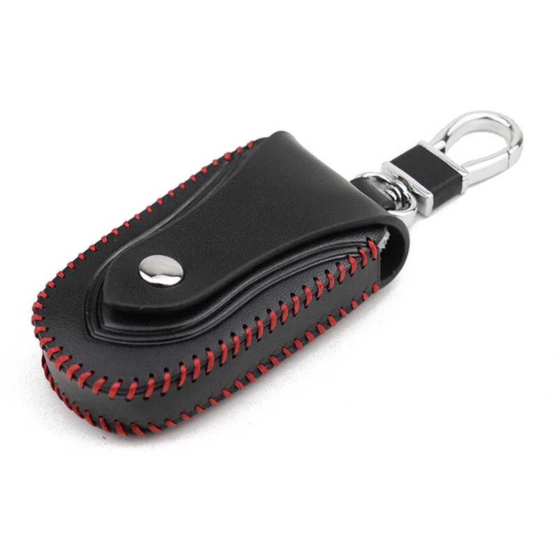 Genuine Leather Men Car Key Wallet Unisex Housekeeper Women Keys Organizer Keychain Cover Zipper Keys Case Bags Pouch Key Holder