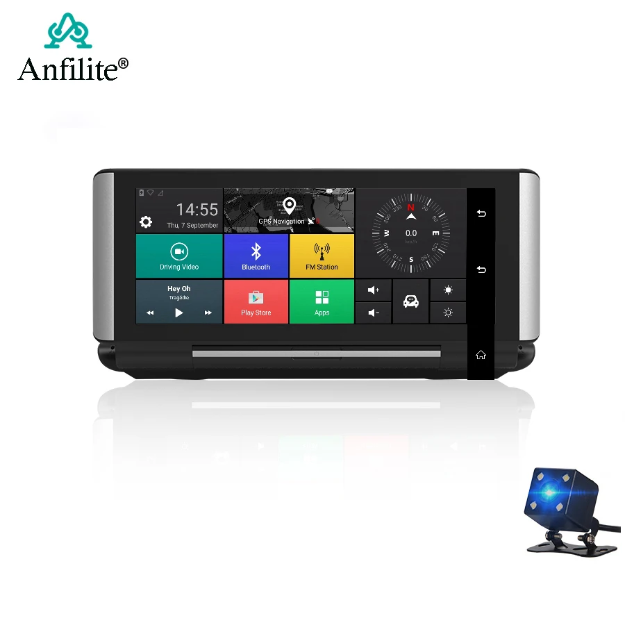 Anfilite 6,8" 3g/4G Автомобильный видеорегистратор gps навигация ADAS Android 5,1 1G/16G wifi Full hd 1080P видео регистратор видеорегистратор