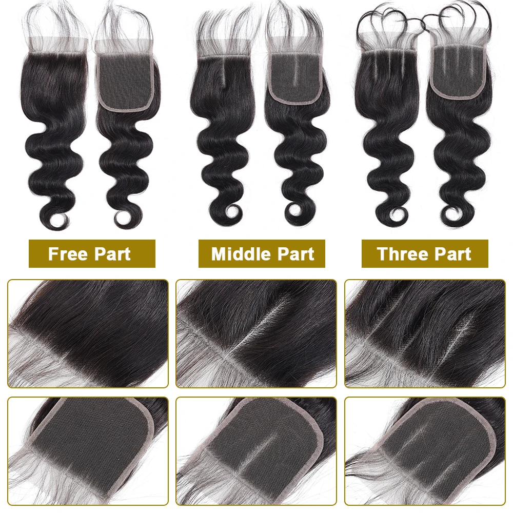 Uneed волосы бразильские объемные волнистые 3 пучка с закрытием шнурка 4*4 человеческие волосы плетение пучки с закрытием remy волосы для наращивания