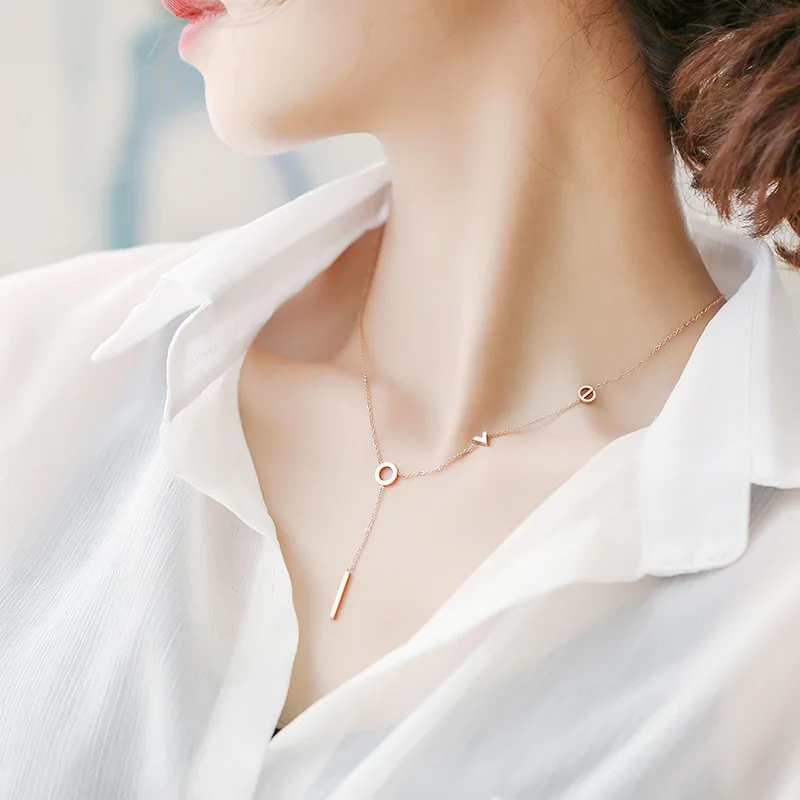 Модные ювелирные изделия LUXUKISSKIDS ожерелья с подвесками Love из розового золота для
