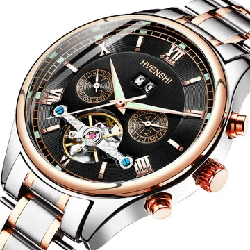 

2019 HVENSHI Brand Watch Men Top Luxury Automatic Mechanical Watch Men Stainless Steel Clock Business Watches Relogio Masculino