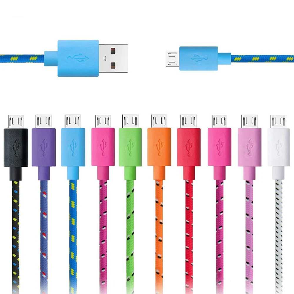 1 м/2 м/3 м нейлоновые Кабель Micro-USB в оплетке для синхронизации данных USB Зарядное устройство кабель для телефонов на базе Android с Bluetooth универсальный быстрой зарядки Кабели