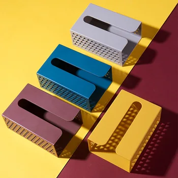 

Creative tissue box free punching and pasting wall hanging hollow tissue holder