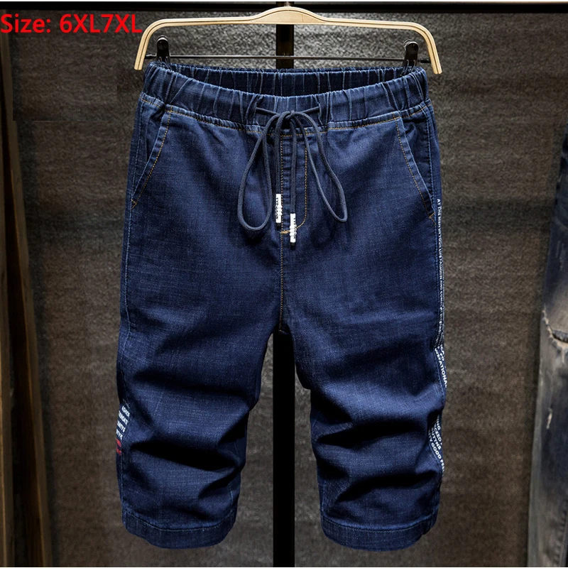 De forma correcta vender novedad de verano Vaqueros grandes hombres Mitad de longitud pantalones alta calidad pantalones cortos de algodón Extra grande Super grande de talla grande L-6XL 7XL