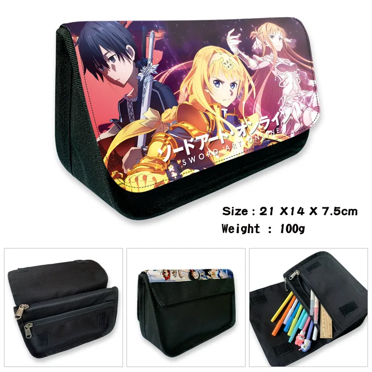 Sword Art Online мультяшный чехол для карандашей косметичка девочек женская сумка
