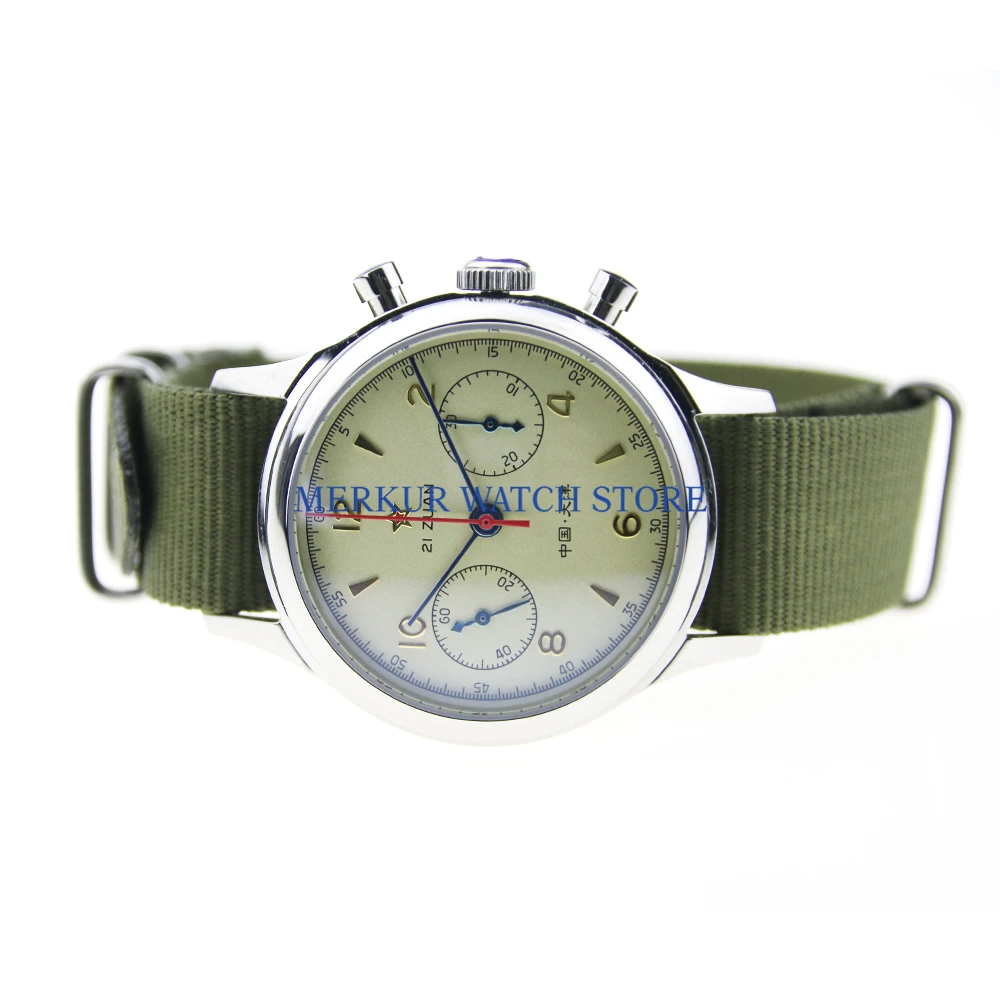 

Sapphire Red Star Mechanical Chronograph For Seagull 1963 ST1901 Movement Mens Pilot Watch Flieger B-UHR Handwinding Military