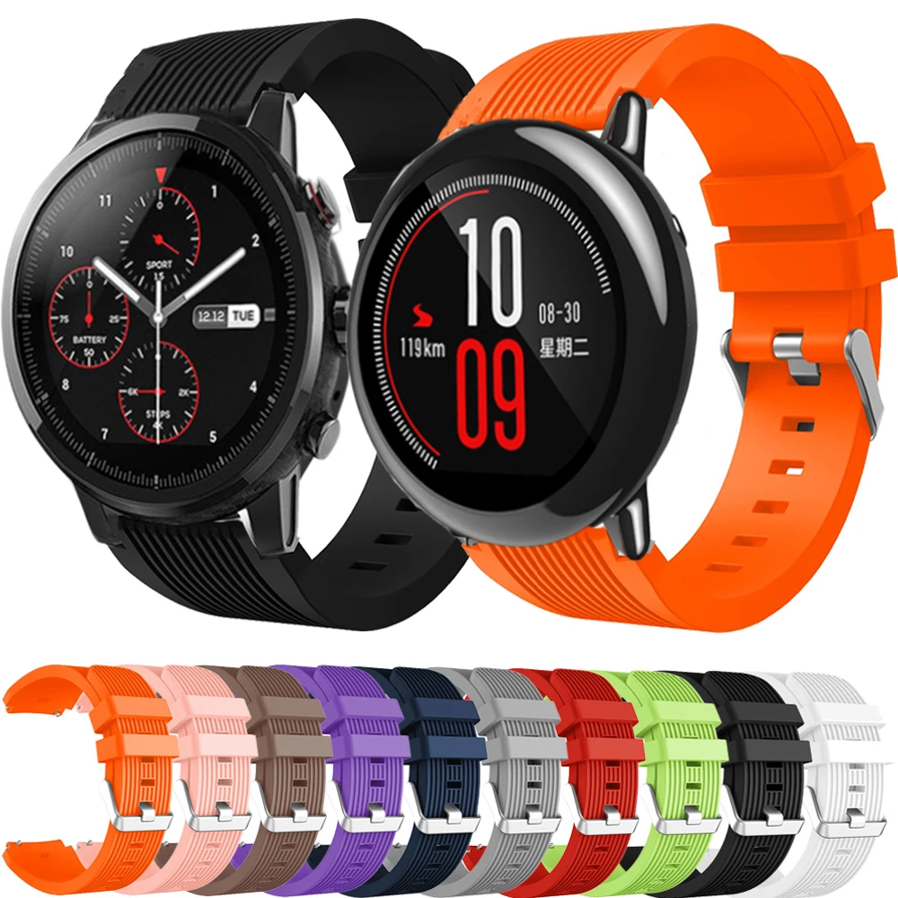 Ремешок для Xiaomi Huami Amazfit GTR 47 мм/Pace/Amazfit Stratos 2 2s смарт часы силиконовый ремешок 22 мм Сменные аксессуары Correa