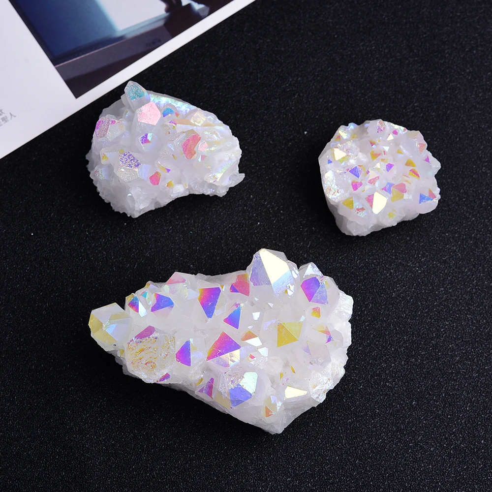 High quality crystal minerals Rough natural Electroplated aura Crystal Cluster Wand Points clear quartz for home decoration High quality crystal minerals Rough natural Electroplated aura Crystal Cluster Wand Points clear quartz for home decoration