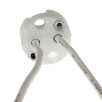 

10pcs/Lot For LED Halogen Bulb Light MR16 Lamp Base MR11 GU5.3 G4 Lamp Holder Ceramic Connector Socket With Cable