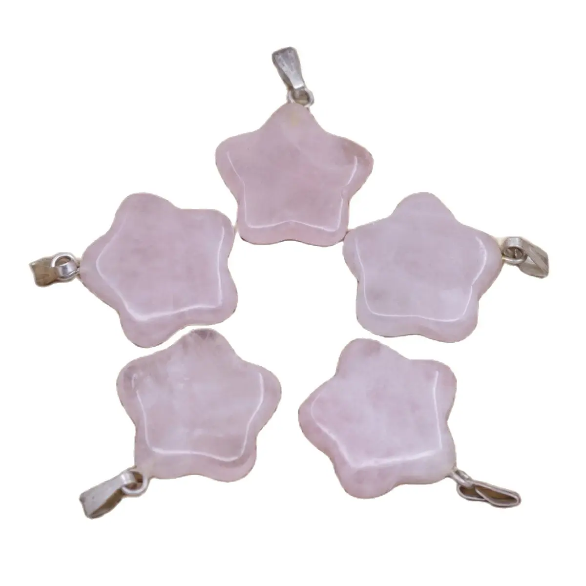 

Lot 5 PCS Natural Rose Quartz Star Pendant 20mm Jewelry