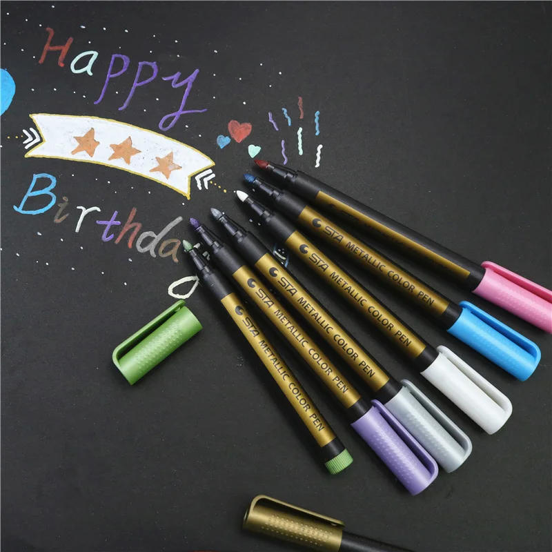 

10 colors Metal color marker Water based pigment washable Card drawing pen