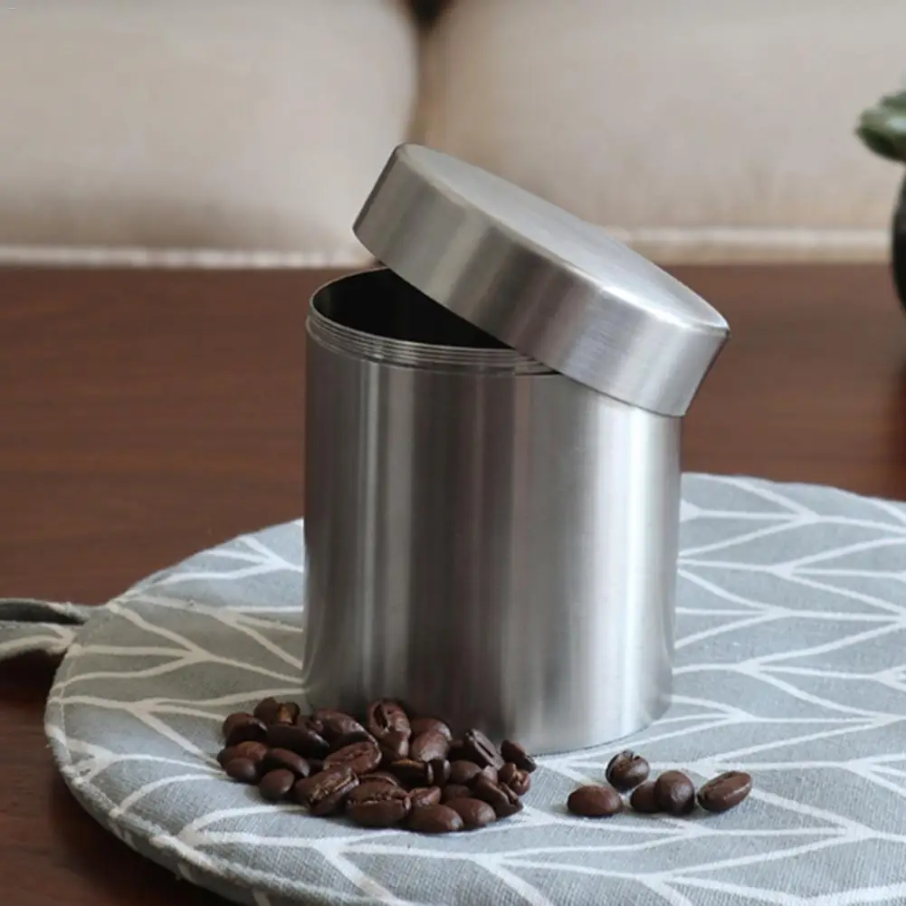 400Ml Tea Can Stainless Steel Coffee Canister Tank Portable Coffee Airtight Storage Box Case Small Snacks Can Kitchen Tools