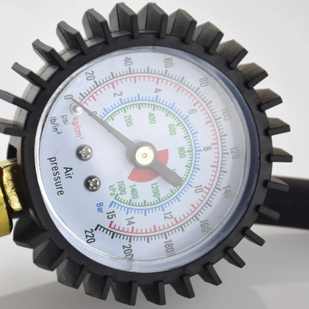 1/4'' NPT Air Line Tire Inflator and 50mm Dial Gauge Auto Truck Bike Compressor Tools