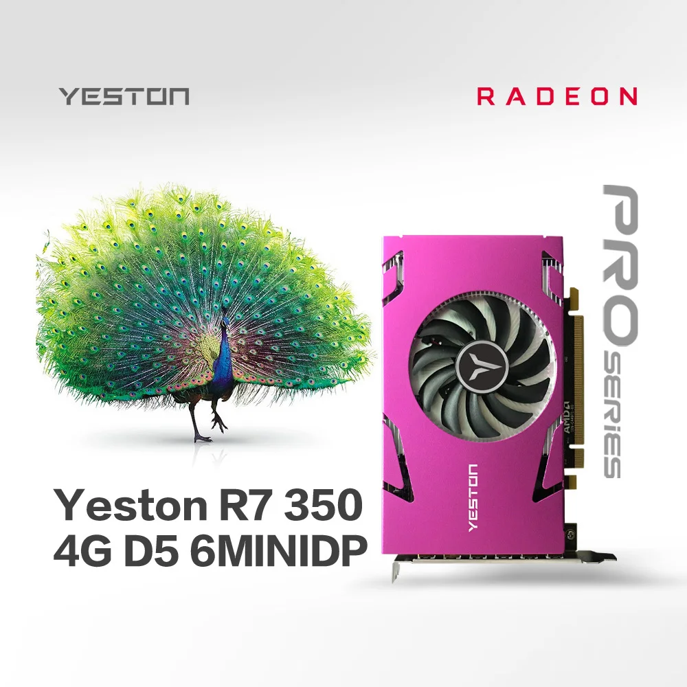 Yeston R7 350 2G D5 6 COMPUTER-TV-ANSCHLUSSKABEL MINIDP 6-bildschirm Grafikkarte Unterstützung Split Screen 750/4000MHz 2G/128bit/GDDR5 mit 6 Mini DP Ports