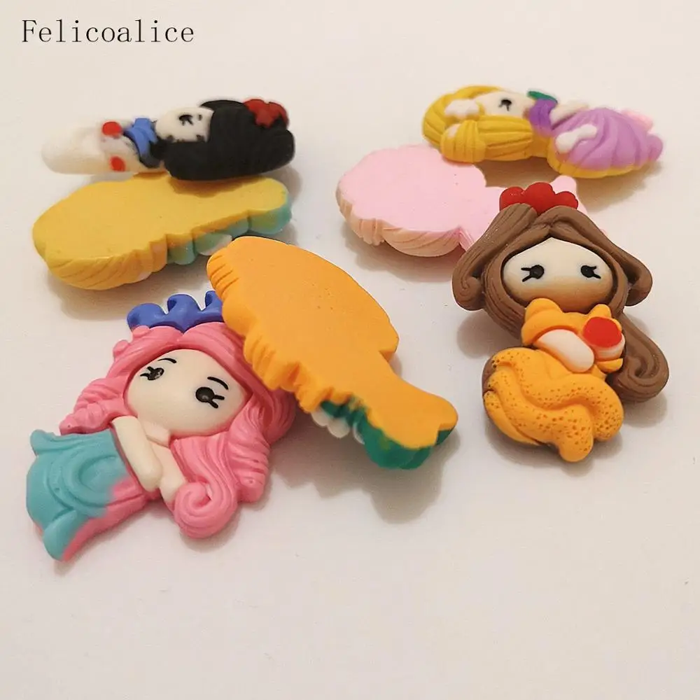 8pcs Cartoon Princess Flatback Resin Cabochon Kawaii Flatback Cabochons Kids Hair Bows Accessories Diy Embellishments Decor Figurines Miniatures Aliexpress