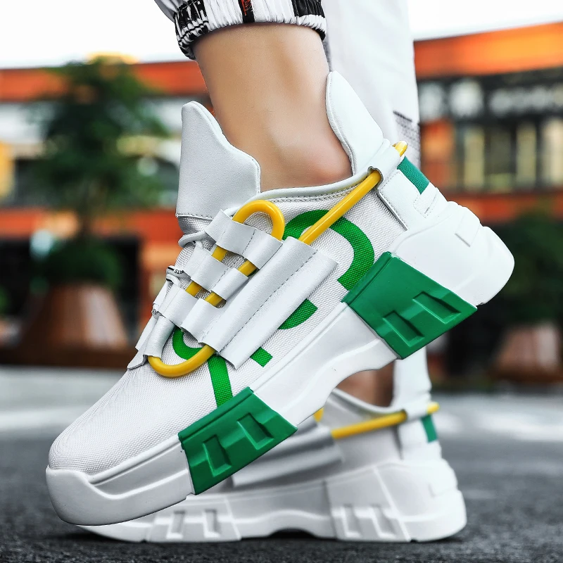 Большие размеры мужские кроссовки зеленые красные цветные Zapatos De Hombre желтые